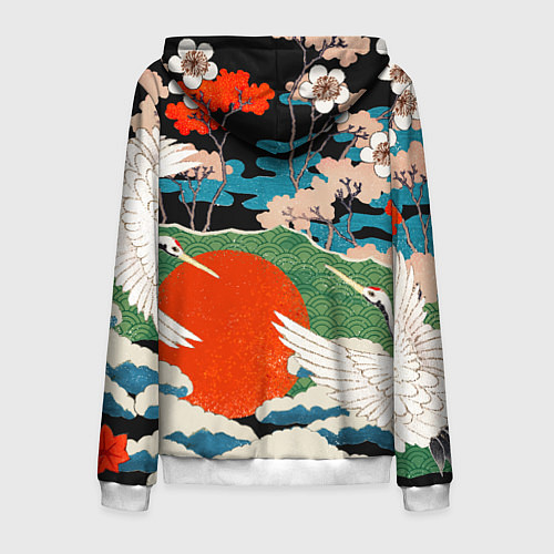 Мужская толстовка на молнии Воспоминания об Японии / 3D-Белый – фото 2