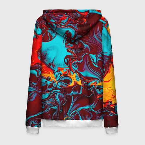 Мужская толстовка на молнии Каляка-маляка / 3D-Белый – фото 2