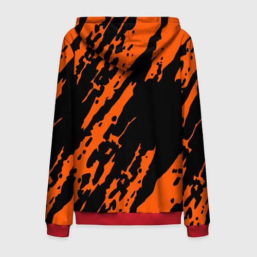 Мужская толстовка на молнии FOX MOTOCROSS ORANGE / 3D-Красный – фото 2