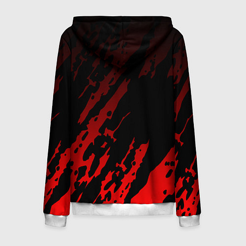 Мужская толстовка на молнии Yamaha - Красные пятна / 3D-Белый – фото 2