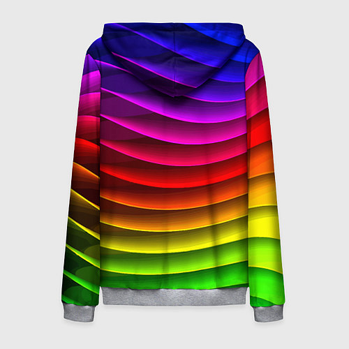 Мужская толстовка на молнии Color line neon pattern Abstraction Summer 2023 / 3D-Меланж – фото 2