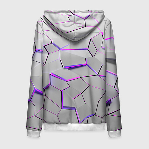Мужская толстовка на молнии 3д плиты - белый неон / 3D-Белый – фото 2