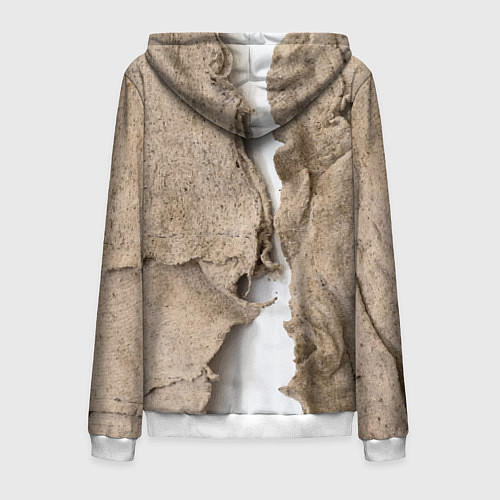 Мужская толстовка на молнии Только для Италии Мешковина Рваньё Only for Italy / 3D-Белый – фото 2