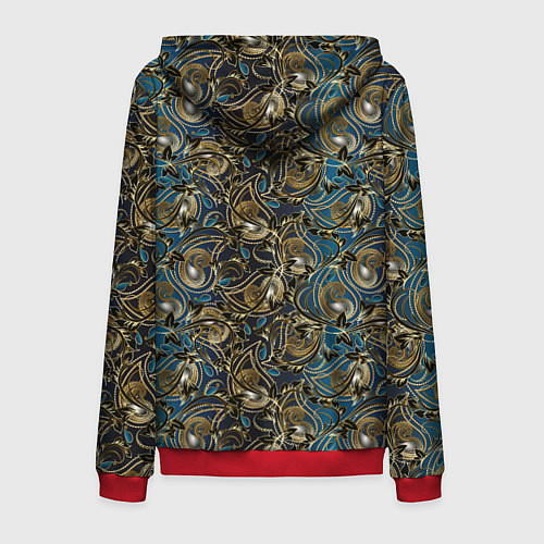 Мужская толстовка на молнии Классические узоры текстуры / 3D-Красный – фото 2