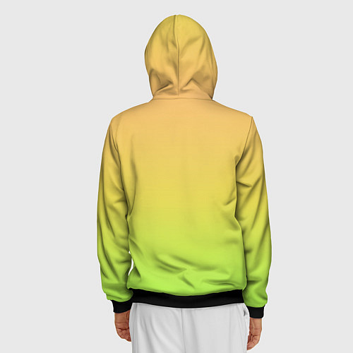 Мужская толстовка на молнии GRADIEND YELLOW-GREEN / 3D-Черный – фото 4