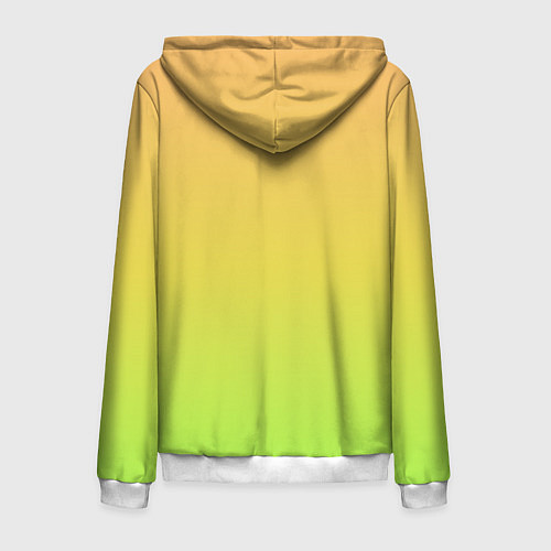 Мужская толстовка на молнии GRADIEND YELLOW-GREEN / 3D-Белый – фото 2