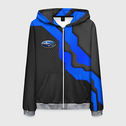 Толстовка 3D на молнии мужская SUBARU - СУБАРУ ТЕХНОЛОГИЧЕСКАЯ БРОНЯ, цвет: 3D-меланж