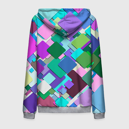Мужская толстовка на молнии MULTICOLORED SQUARES / 3D-Меланж – фото 2