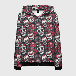 Мужская толстовка на молнии День мертвых Черепа Мексика