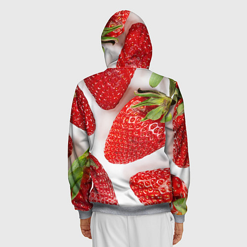 Мужская толстовка на молнии Strawberries / 3D-Меланж – фото 4
