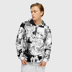 Толстовка 3D на молнии мужская Hunter x Hunter pattern, цвет: 3D-белый — фото 2