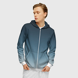 Толстовка 3D на молнии мужская GRADIENT shades of blue, цвет: 3D-белый — фото 2