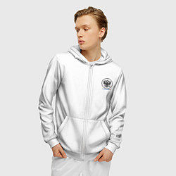 Толстовка 3D на молнии мужская Russia White Collection 20222023, цвет: 3D-белый — фото 2