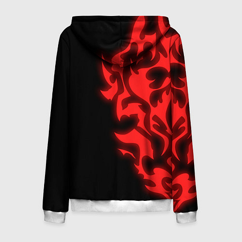 Мужская толстовка на молнии КРАСНЫЙ ЩИТ ПРОКЛЯТЫЙ / 3D-Белый – фото 2