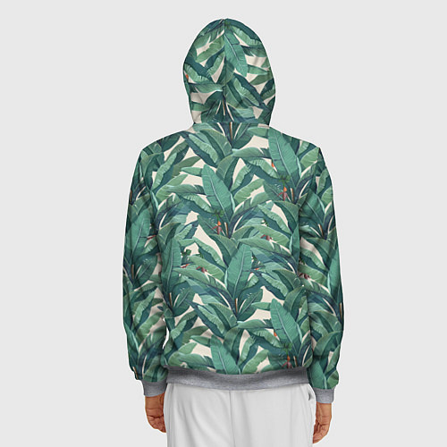 Мужская толстовка на молнии Листья Банановых Деревьев / 3D-Меланж – фото 4