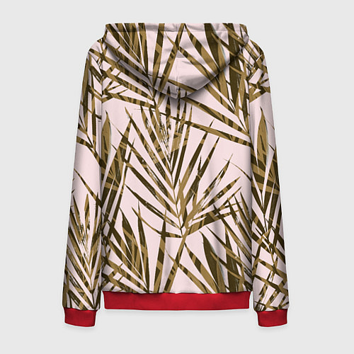 Мужская толстовка на молнии Тропические Пальмы Летом / 3D-Красный – фото 2
