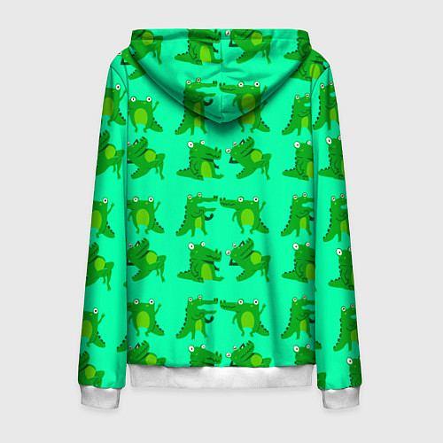 Мужская толстовка на молнии FUNNY CROCODILES / 3D-Белый – фото 2