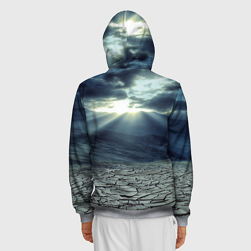 Мужская толстовка на молнии Трещины на земле пустыня / 3D-Меланж – фото 4