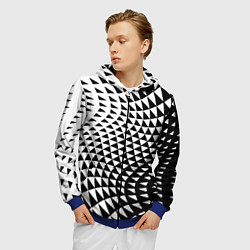 Толстовка 3D на молнии мужская Минималистический авангардный паттерн, цвет: 3D-синий — фото 2