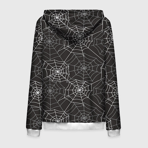 Мужская толстовка на молнии Паутинка паттерн / 3D-Белый – фото 2