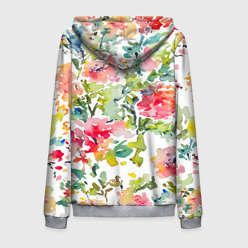 Мужская толстовка на молнии Floral pattern Watercolour Summer / 3D-Меланж – фото 2