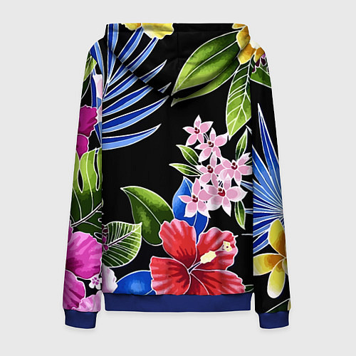 Мужская толстовка на молнии Floral vanguard composition Летняя ночь Fashion tr / 3D-Синий – фото 2