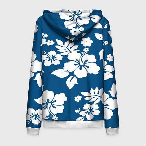 Мужская толстовка на молнии Цветочный паттерн Минимализм / 3D-Белый – фото 2