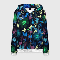 Мужская толстовка на молнии Color summer night Floral pattern