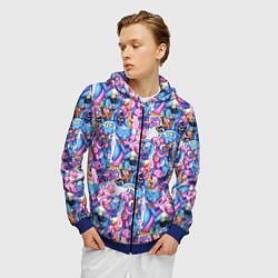 Толстовка 3D на молнии мужская POPPY PLAYTIME HAGGY WAGGY AND KISSY MISSY LOVE, цвет: 3D-синий — фото 2