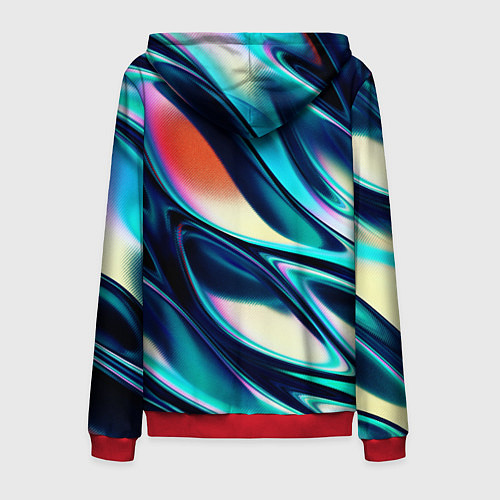 Мужская толстовка на молнии Abstract Wave / 3D-Красный – фото 2