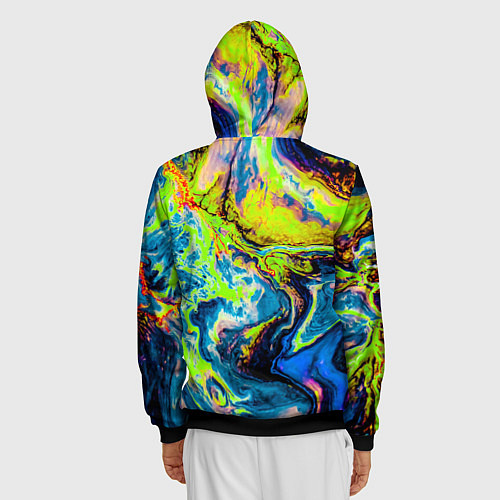 Мужская толстовка на молнии The Poisonous Palette / 3D-Черный – фото 4
