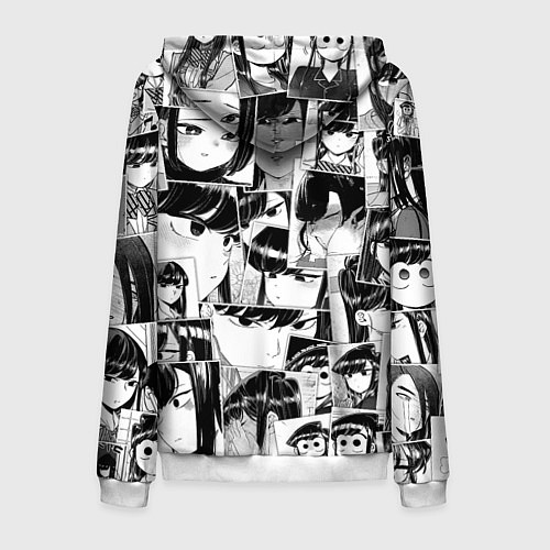 Мужская толстовка на молнии Komi san pattern / 3D-Белый – фото 2