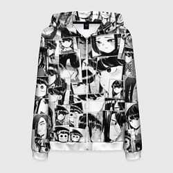 Толстовка 3D на молнии мужская Komi san pattern, цвет: 3D-белый