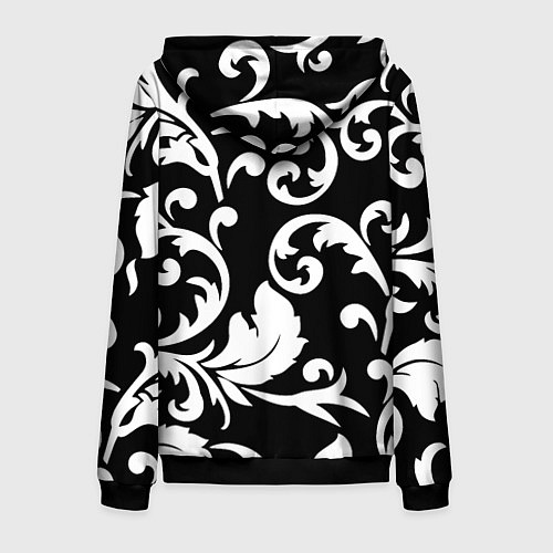 Мужская толстовка на молнии Minimalist floral pattern / 3D-Черный – фото 2