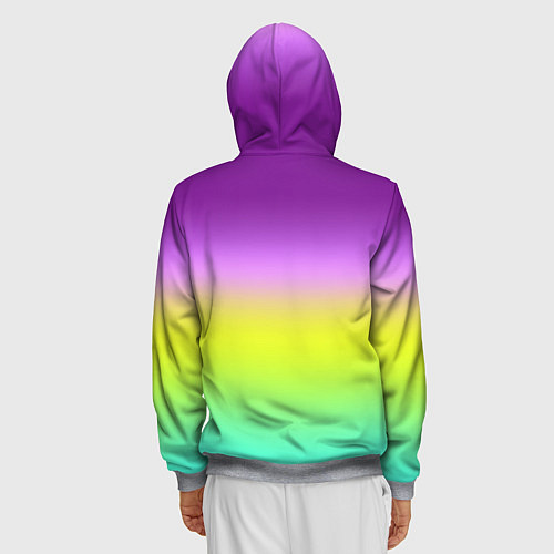 Мужская толстовка на молнии Multicolored Ombre gradient / 3D-Меланж – фото 4