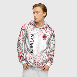 Толстовка 3D на молнии мужская Ac milan logo, цвет: 3D-белый — фото 2