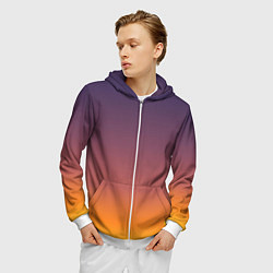 Толстовка 3D на молнии мужская Sunset Gradient, цвет: 3D-белый — фото 2
