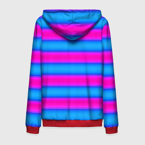 Мужская толстовка на молнии Striped pattern яркий неоновый полосатый узор / 3D-Красный – фото 2