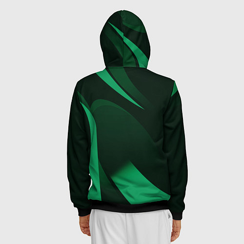 Мужская толстовка на молнии Футбольный клуб АХМАТ ЧЕЧНЯ / 3D-Черный – фото 4