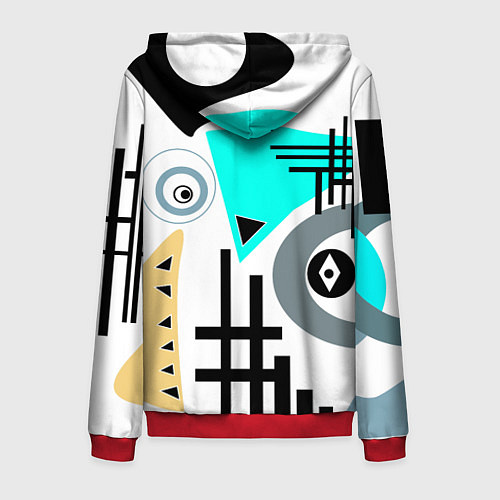 Мужская толстовка на молнии Абстрактный современный дизайн / 3D-Красный – фото 2