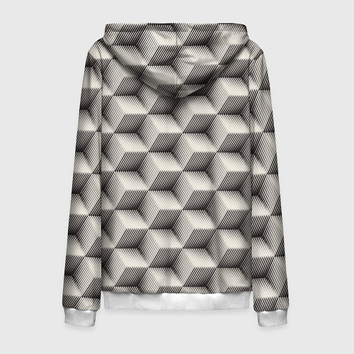 Мужская толстовка на молнии 3D Куб Оптическая иллюзия 3D Cube / 3D-Белый – фото 2