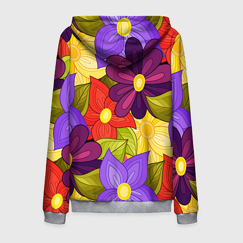 Мужская толстовка на молнии MULTICOLORED PANSIES / 3D-Меланж – фото 2