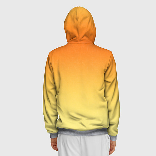 Мужская толстовка на молнии Оранжевый, желтый градиент / 3D-Меланж – фото 4