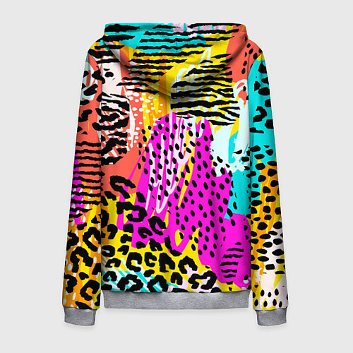 Мужская толстовка на молнии LEOPARD TEXTURE / 3D-Меланж – фото 2