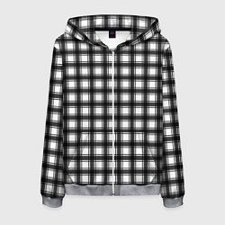 Мужская толстовка на молнии Black and white trendy checkered pattern