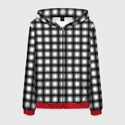 Мужская толстовка на молнии Black and white trendy checkered pattern