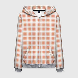 Мужская толстовка на молнии Light beige plaid fashionable checkered pattern