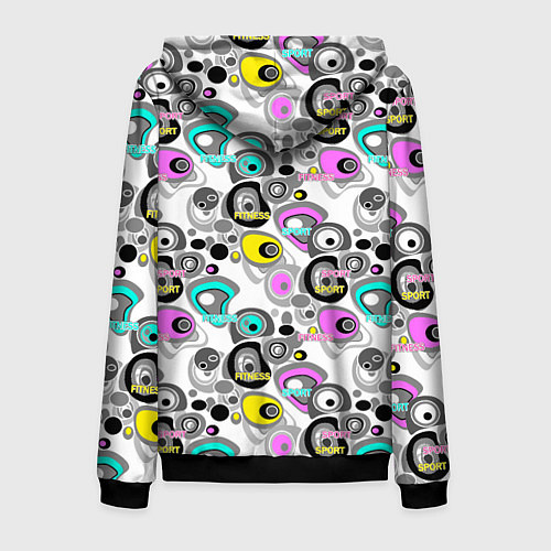 Мужская толстовка на молнии Sport and fitness / 3D-Черный – фото 2