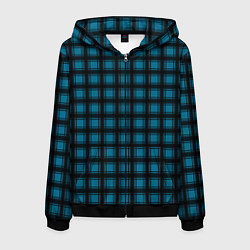 Мужская толстовка на молнии Black and blue plaid