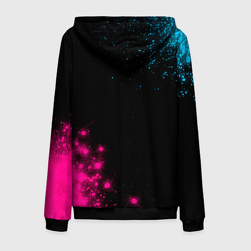 Мужская толстовка на молнии Thirty Seconds to Mars Neon Gradient / 3D-Черный – фото 2